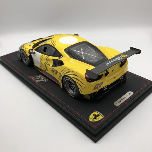 Modellino auto BBR Models 1/18 Ferrari 488 Modificata Yellow/Gloss grey ltd 248 - immagine 4
