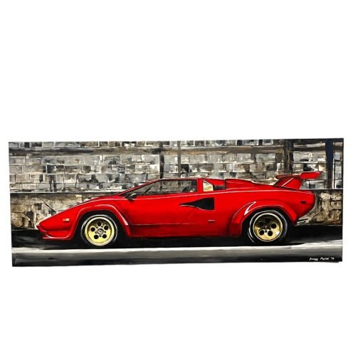 Smalto su tela "Lamborghini Countach" 200x75cm