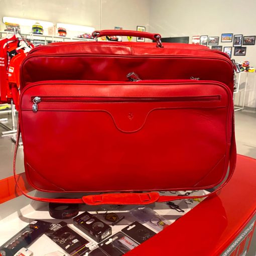 Valigia Tracolla Schedoni x Ferrari in Pelle Rossa