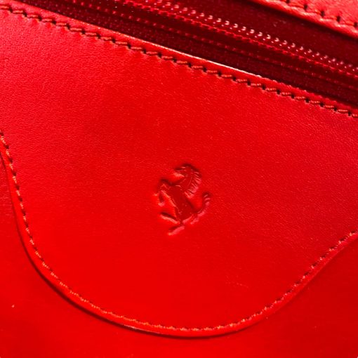 Valigia Tracolla Schedoni x Ferrari in Pelle Rossa - immagine 5