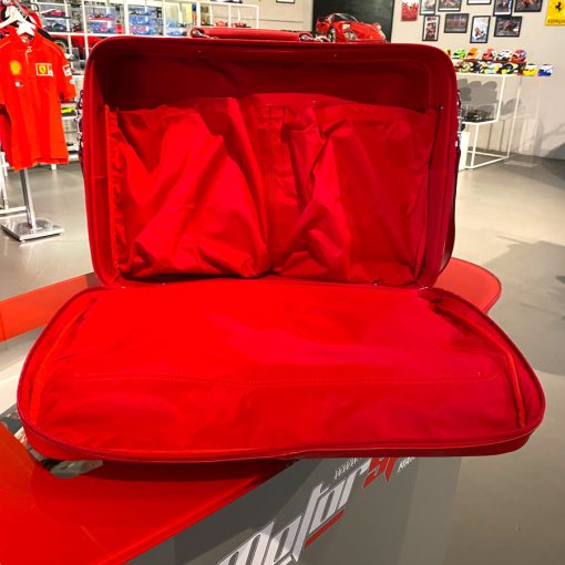 Valigia Tracolla Schedoni x Ferrari in Pelle Rossa - immagine 3